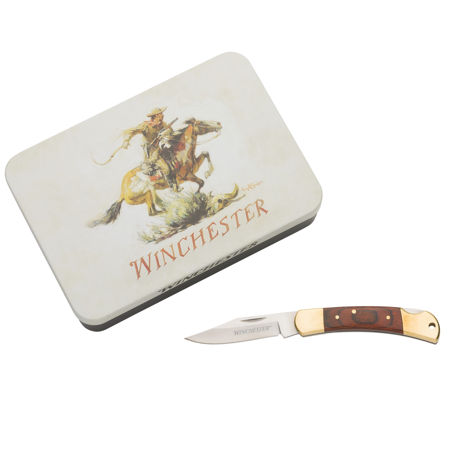 Small Wood Lockback Knife Tin